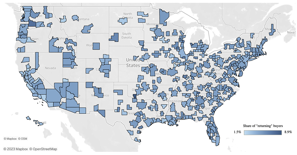 Areas With the Most 